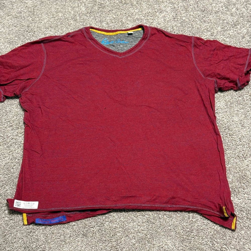 Robert Graham Burgundy V-Neck T-Shirt